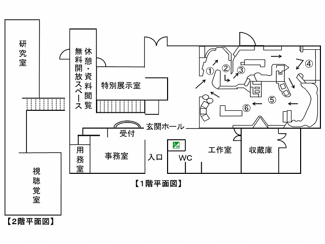 郷土史料館館内平面図の画像