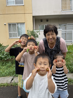 畑で採れたよ！