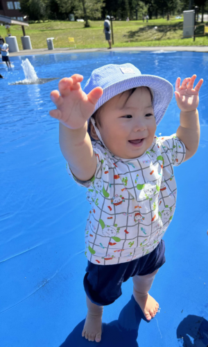 ひとりで立ったよ