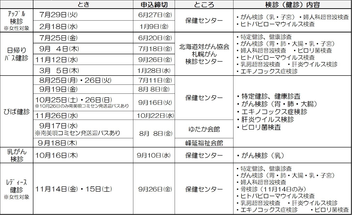 日程表