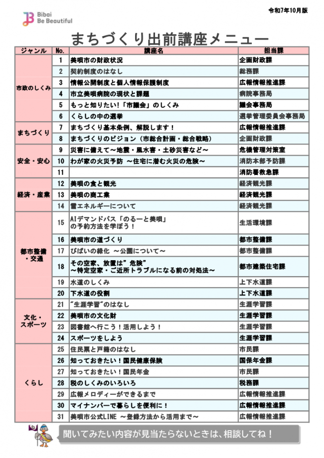 まちづくり出前講座